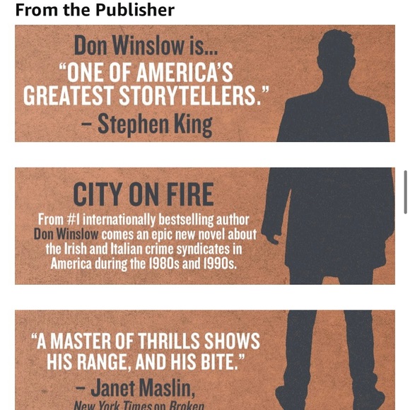 SOLD 💜 City on Fire by Don Winslow ARC - Picture 5 of 6